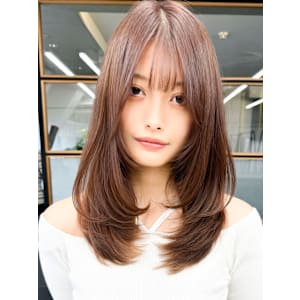 韓国美髪レイヤーロングくびれワンカールハッシュカットレイヤー