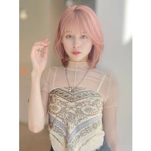 韓国風/セミロング/顔周りカット/くびれヘア/透明感カラー