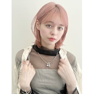 韓国風/セミロング/顔周りカット/くびれヘア/透明感カラー