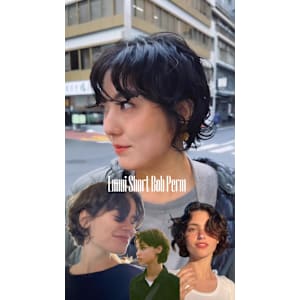 外国人風アンニュイショートボブパーマ