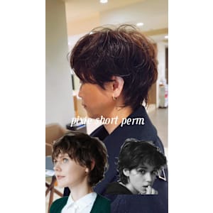 外国人風パーマ/ショートパーマ/ピクシーショート