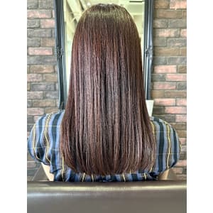 髪質改善　マロンブラウン　セミロング　こっくりカラー