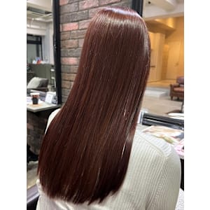 暖色系カラー　ブラウン　髪質改善カラー　艶髪　ダメージレス