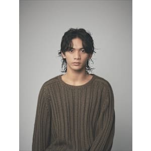 韓国風ニュアンスかきあげウルフパーマ