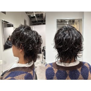 ウルフ×無造作ウェーブパーマ