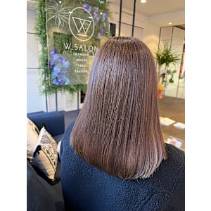 【W_SALON 河原町】 マロンベージュ×ミディ