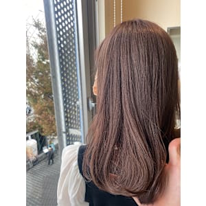 【W_SALON 河原町】くすみピンクブラウン×ナチュラル