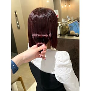 ワインレッドカラー/暖色カラー/水素カラー/艶カラー/横浜