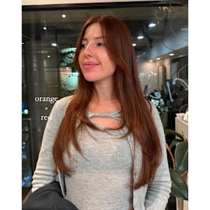 オレンジベージュ/ロング/10代20代/薬院