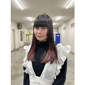 姫カット/顔周りレイヤー/インナーカラー/ピンクカラー/艶髪
