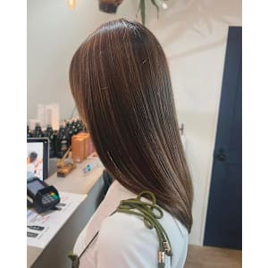 ハイライトカラー髪質改善トリートメント透明感カラー