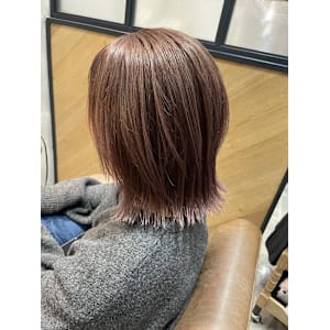 ブリーチ必須ピンクブラウンカラー☆くびれボブ