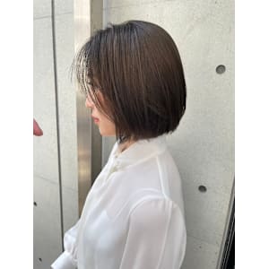 髪質改善/縮毛矯正/酸性ストレート/丸みボブ/マロンブラウン