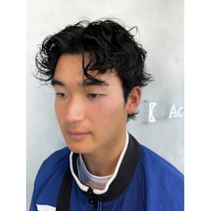 センターパートパーマ/メンズパーマ/20代メンズパーマ