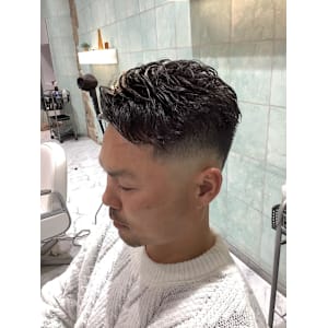 スキンフェード＆パーマ