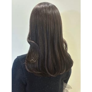 ロングレイヤー　ワンカール　顔周りアレンジ　地毛風カラー