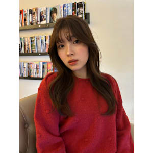 くびれスタイル／韓国風/ベージュ/巻き髪