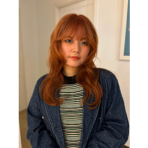 オレンジ／ブリーチ／ふわふわ/ガーリー／ストリート