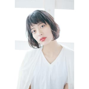 顎ラインボブ/内巻きボブ/大人ボブ/マロンベージュ