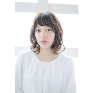 大人ボブパーマ/くるくるパーマ/パーマボブ/マロンベージュ