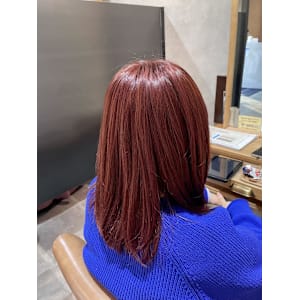 ブリーチなしピンクカラー