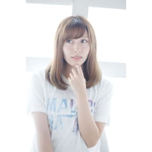 内巻き/ミディアムボブ/マロンベージュ