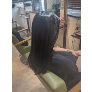 髪質改善/縮毛矯正/酸性ストレート/ロング/アッシュブラック