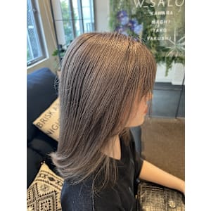 【W_SALON 河原町】アッシュグレー/ミディアムボブ
