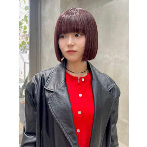 切りっぱなしボブ × レッドブラウン