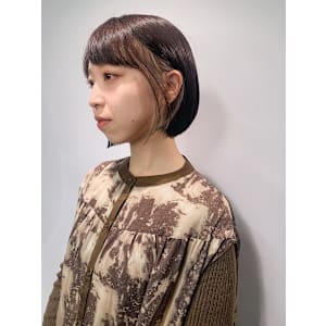 イヤリングカラー柔らかナチュラルボブ［三軒茶屋］