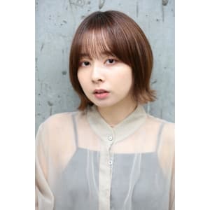 外ハネくびれボブ×ナチュラルブラウン