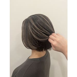 ｜ボブ × ベージュハイライト｜