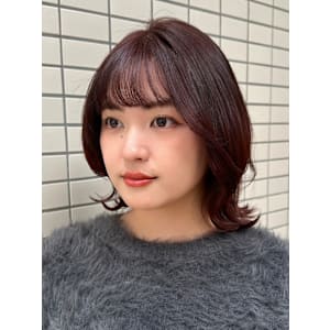 ボブカット/くびれカット/くびれボブ/ボルドーヘア/韓国