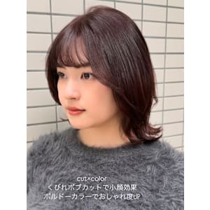 ボブカット/くびれカット/くびれボブ/韓国ヘア/暖色カラー