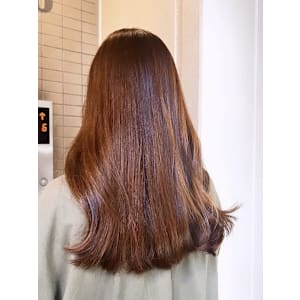 ｜オレンジブラウンでガーリーヘア｜