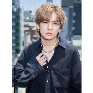 無造作コンマセンターパート×ミルクティーベージュ