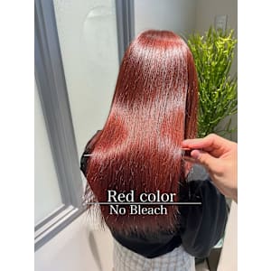 【星野指名】カラー指名No.1/ブリーチ無しのレッドカラー