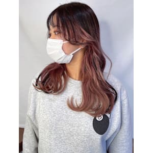 【MICHI 富田店　古作 蓮】インナーカラー　ピンク