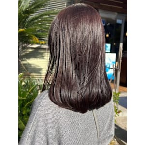 ナチュラルブラウン　艶カラー　グレージュカラー　ミディアム