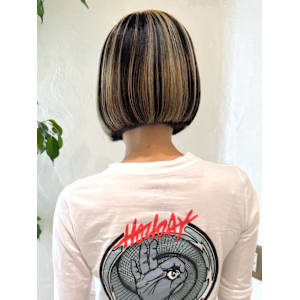 メッシュカラー　デザインカラー　ダメージレス　ボブ