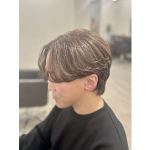 ｜メンズハイライト×センターパート｜