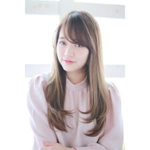 ロングレイヤー/透明感/ナチュラルベージュ/艶髪