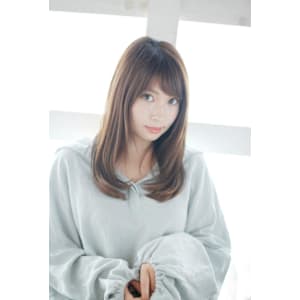 レイヤーカット/ナチュラルブラウン/斜めバング