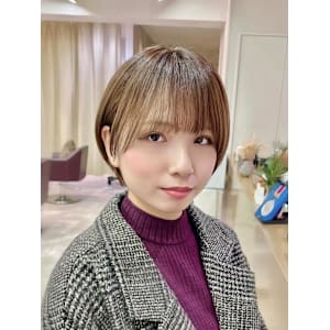 ショート×丸みショート×大人可愛い×前髪あり×横浜