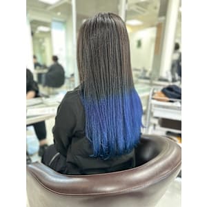 毛先ブルーグラデーション