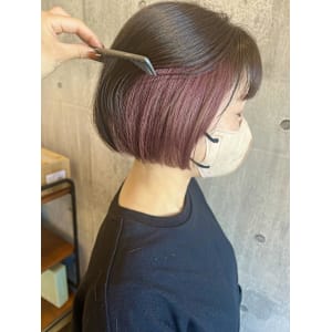 ボブ／インナーカラー