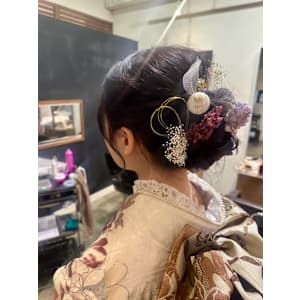 2025　成人の日  編み込みアップ