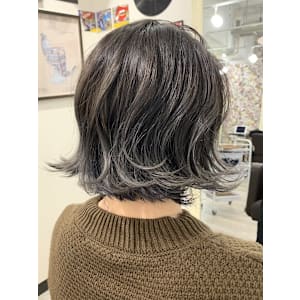 バレイヤージュ×グレージュ