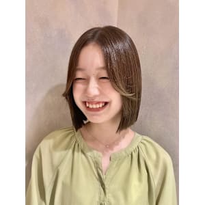 ボブ×大人ボブ×前髪なし×オリーブベージュカラー×横浜