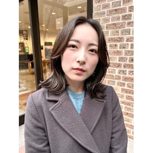 【天神】切りっぱなしボブ/ダークグレー